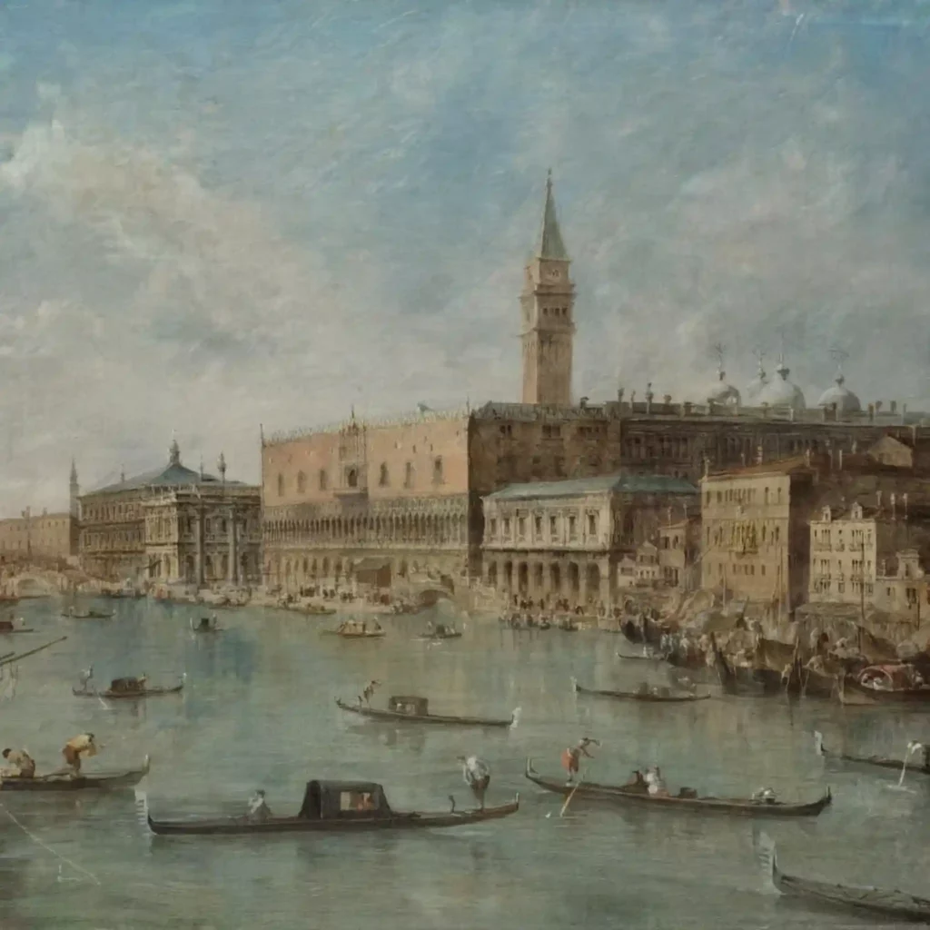 Lotto, Venice: The Doge's palace and the Molo, 1770