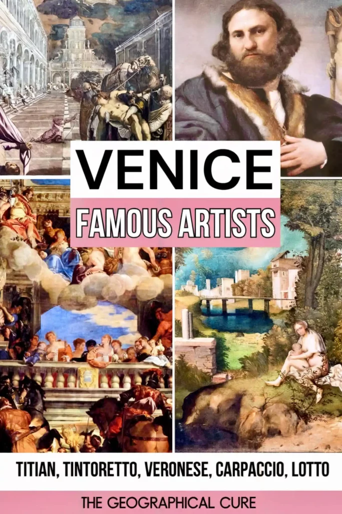 Pinterest pin graphic for famous Venetian artists