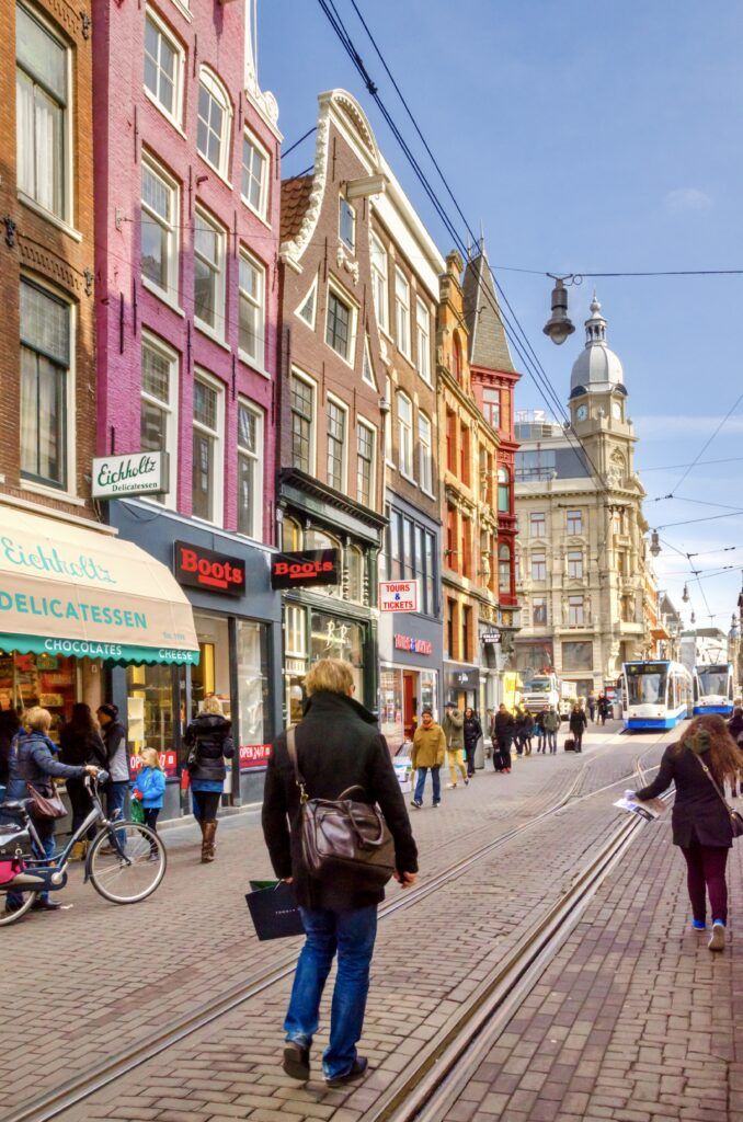 shopping street in Amsterdam