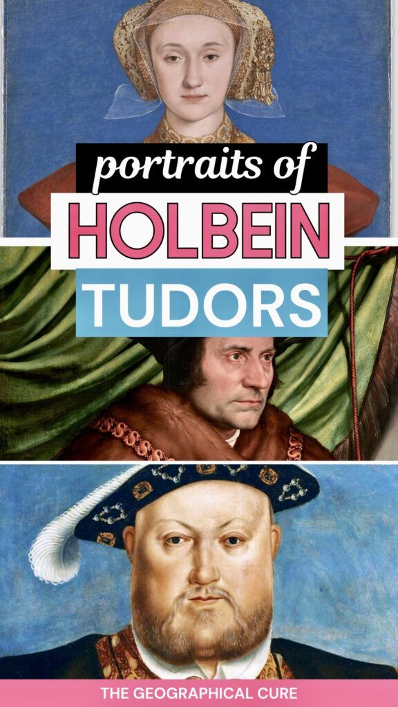 Pinterest pin graphic for guide to Holbein's famous portraits