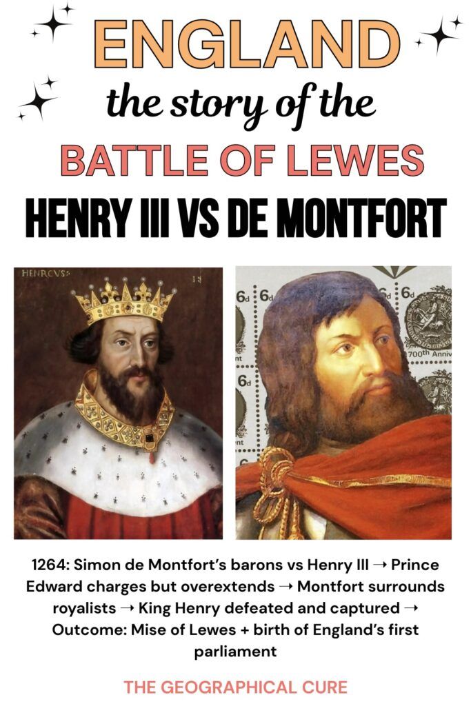 Pinterest pin graphic for guide to the Battle of Lewes