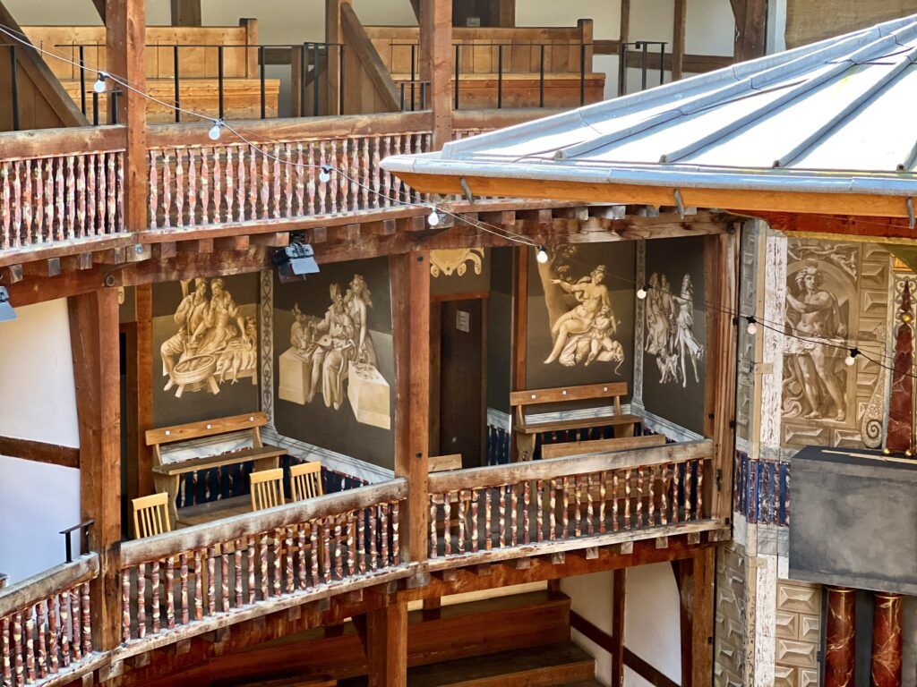 seating galleries int he Globe Theater