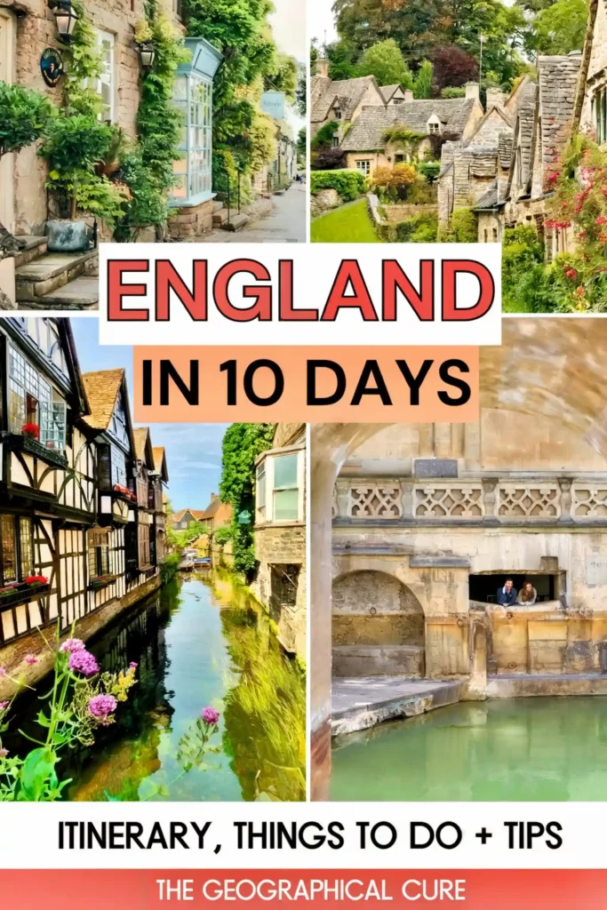 Pinterest pin graphic for 10 days in England itinerary
