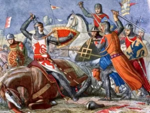 painting of the battle of Lewes