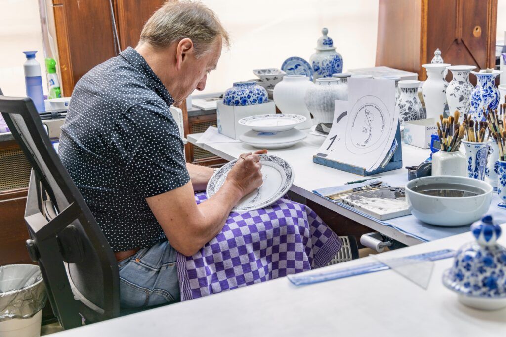 artisans making pottery at Royal Delft