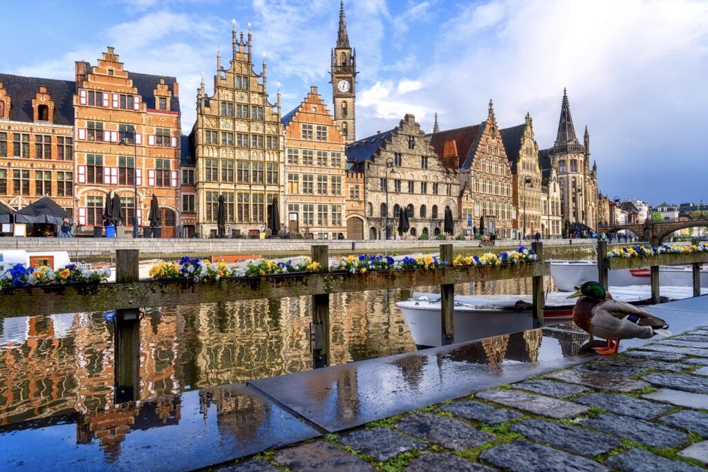 historical center of Ghent with beautiful Flemish buildings