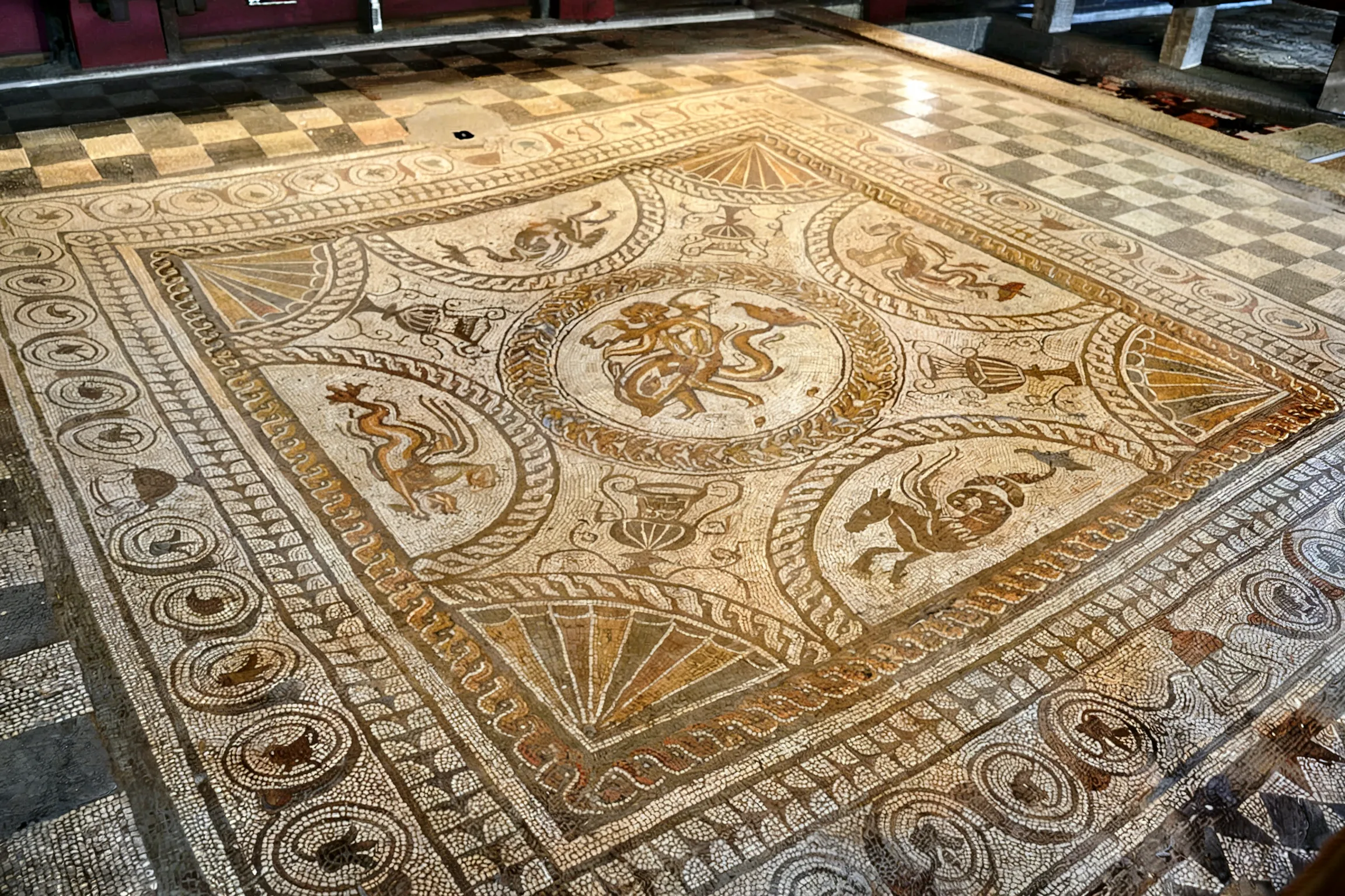 Cupid and Dolphin mosaic