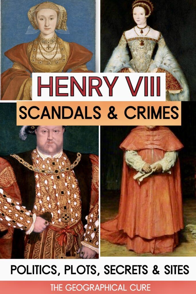 Pinterest pin graphic for the scandals and betrayals of Henry VIII