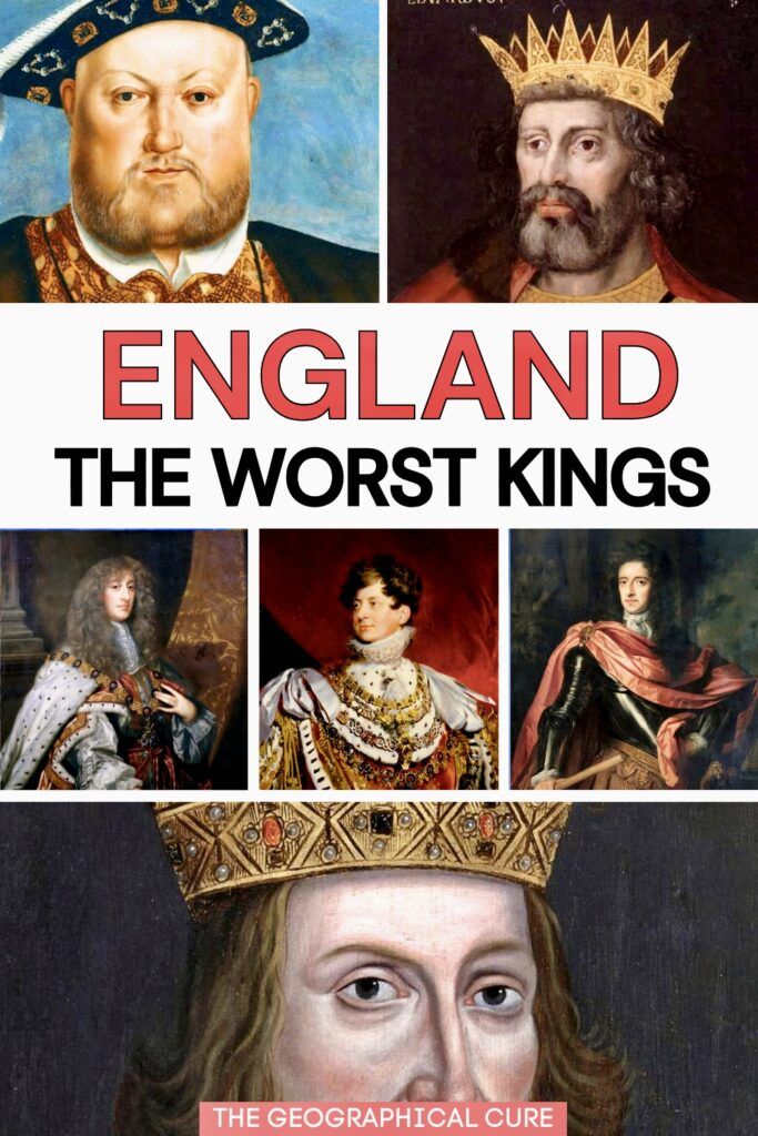 Pinterest pin graphic for worst kings of England