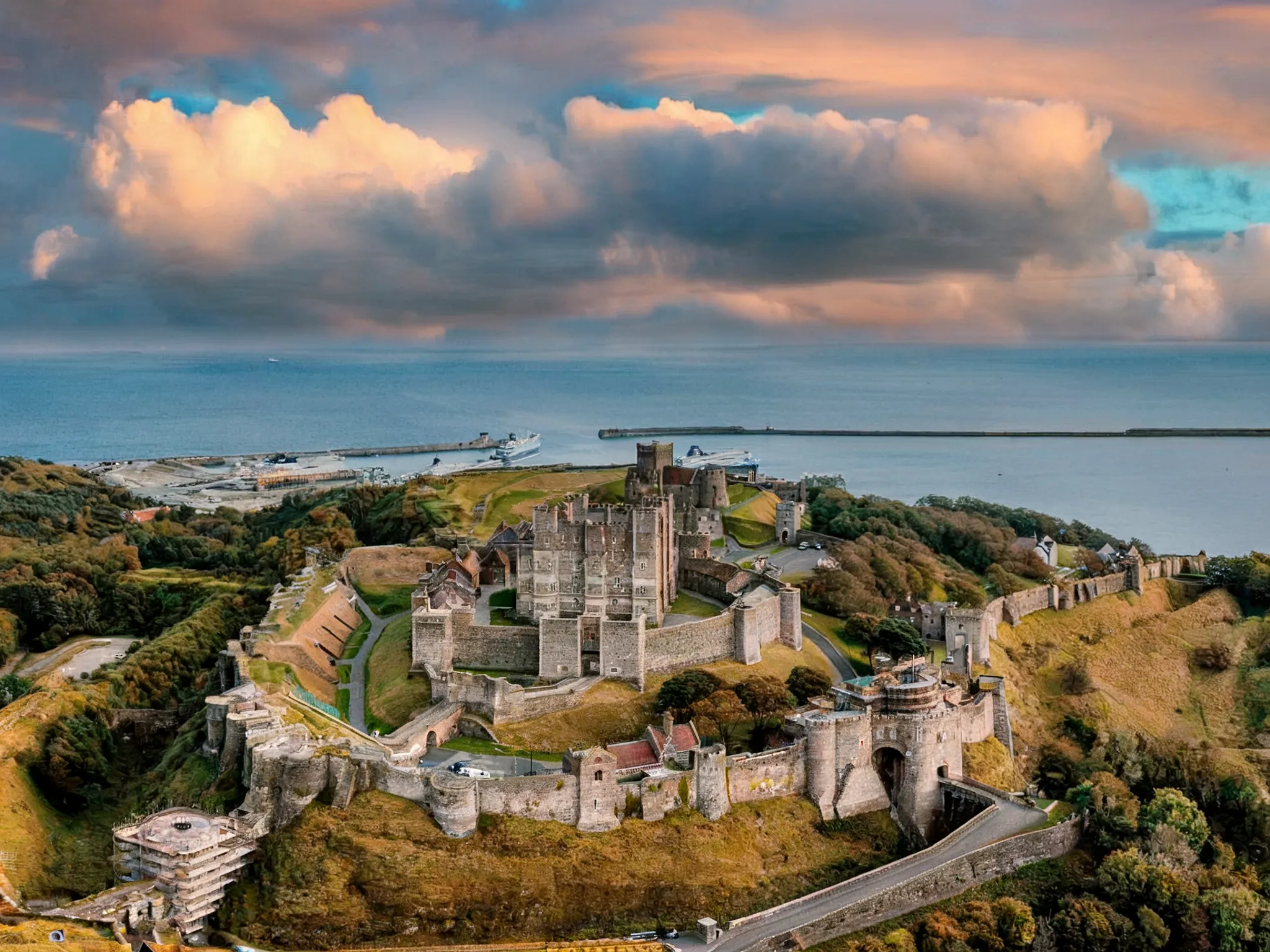 aerial view of Dover Castle