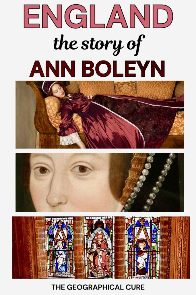 Pinterest pin graphic for the life and sites of Anne Boleyn