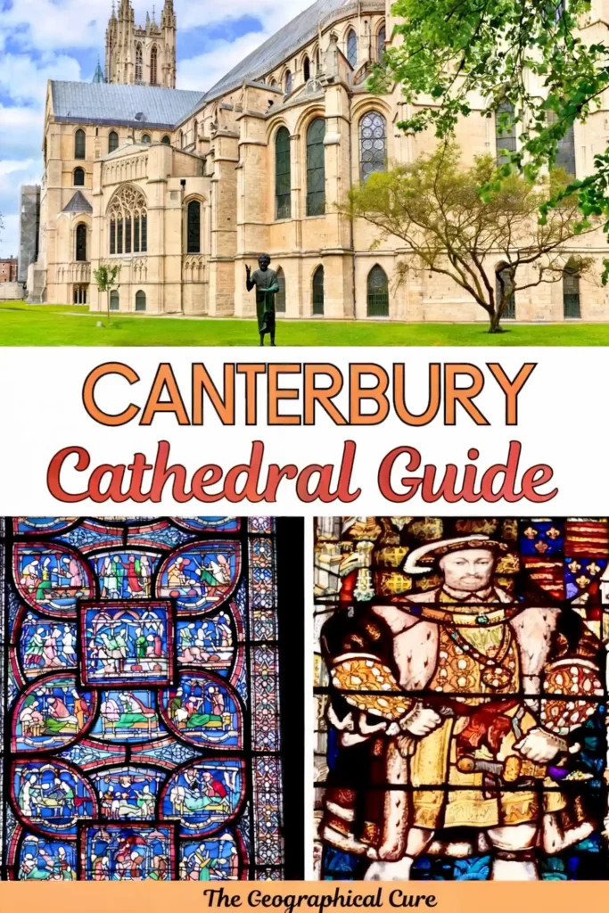 Pinterest pin graphic for guide to Canterbury Cathedral