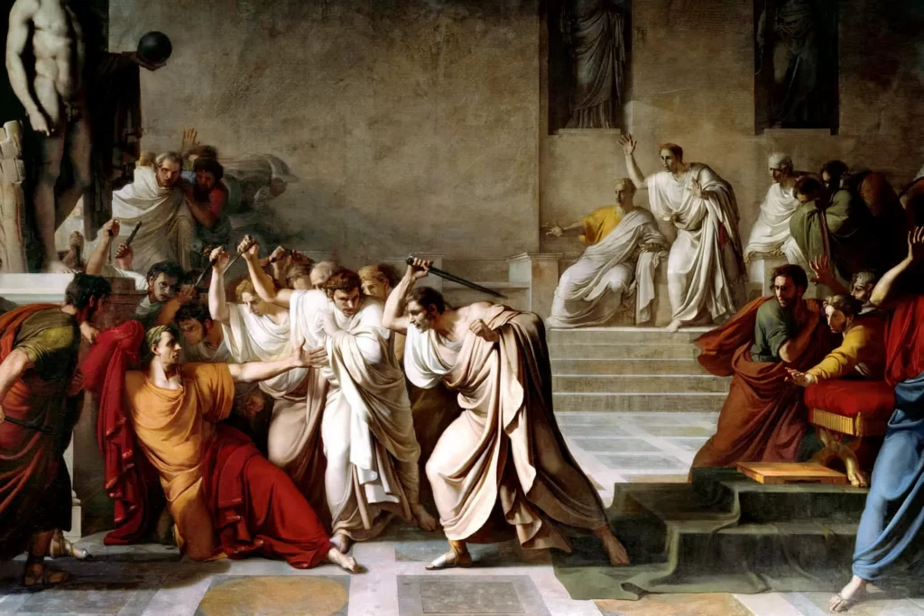 painting of the assassination of Caesar