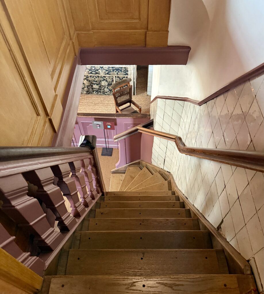 narrow stairway in the museum