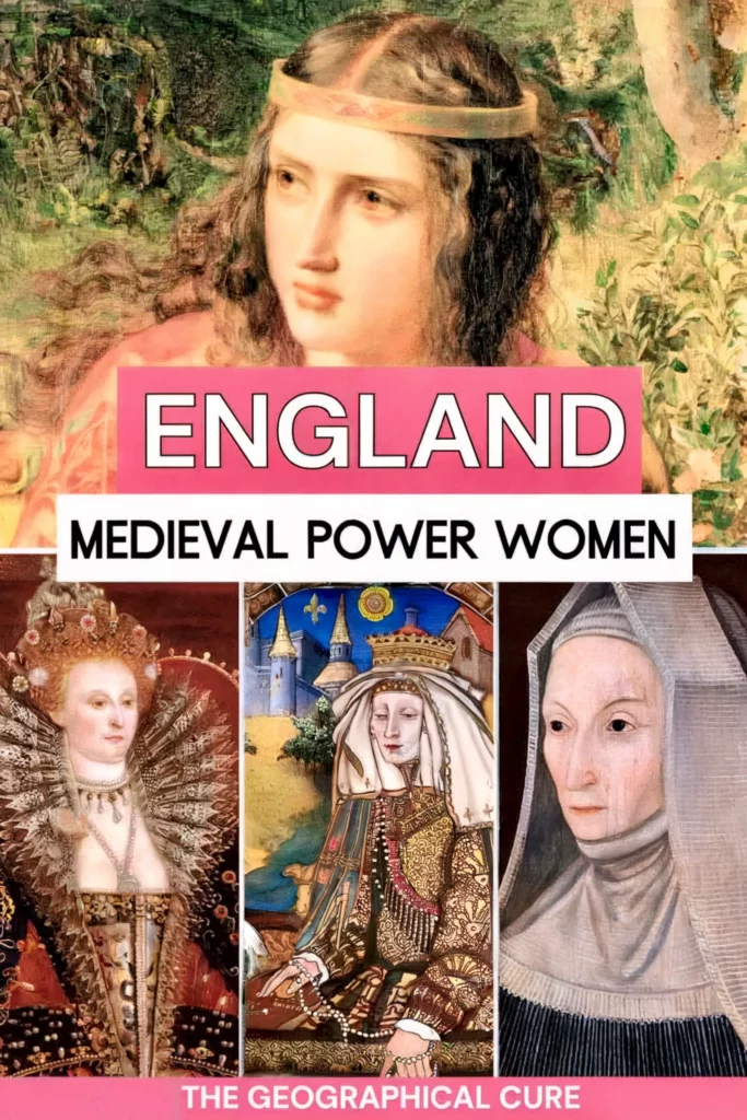 Pinterest pin graphic for influential power women of Medieval and Tudor England