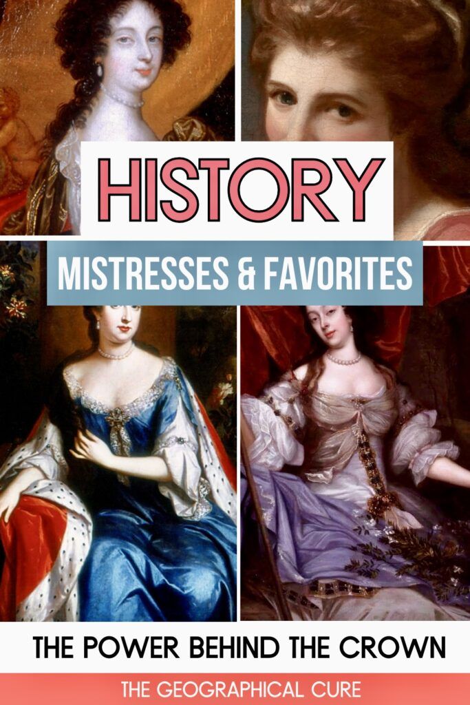 Pinterest pin graphic for royal mistresses and favorites