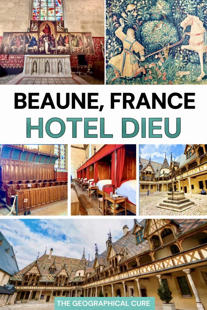 pin graphic with images of Hotel Dieu