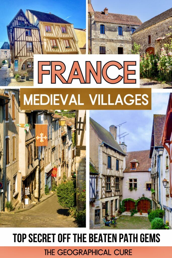 pin graphic showing medieval villages in France