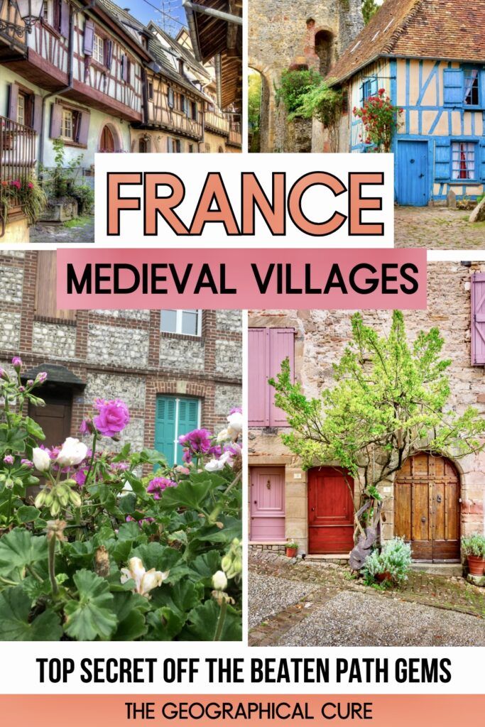 pin graphic showing medieval villages in France