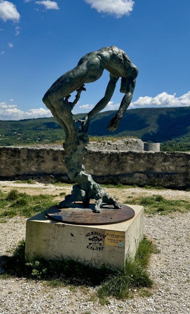 sculpture near the chateau ruins