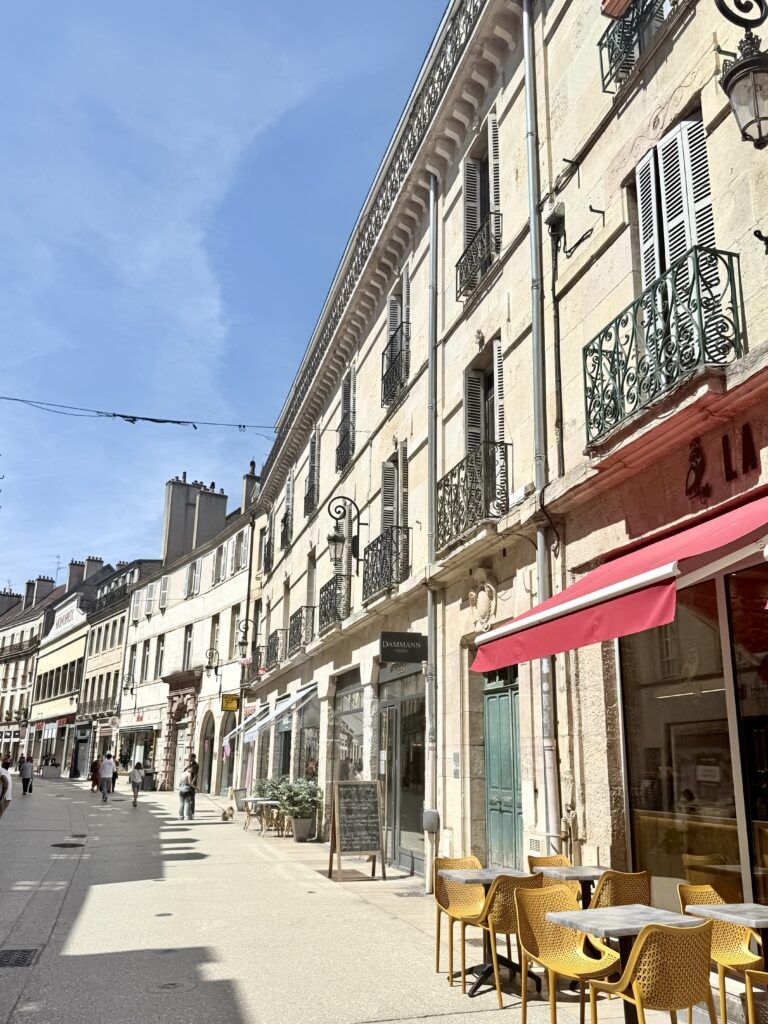 beautiful street with Renaissance architecture in Dijon