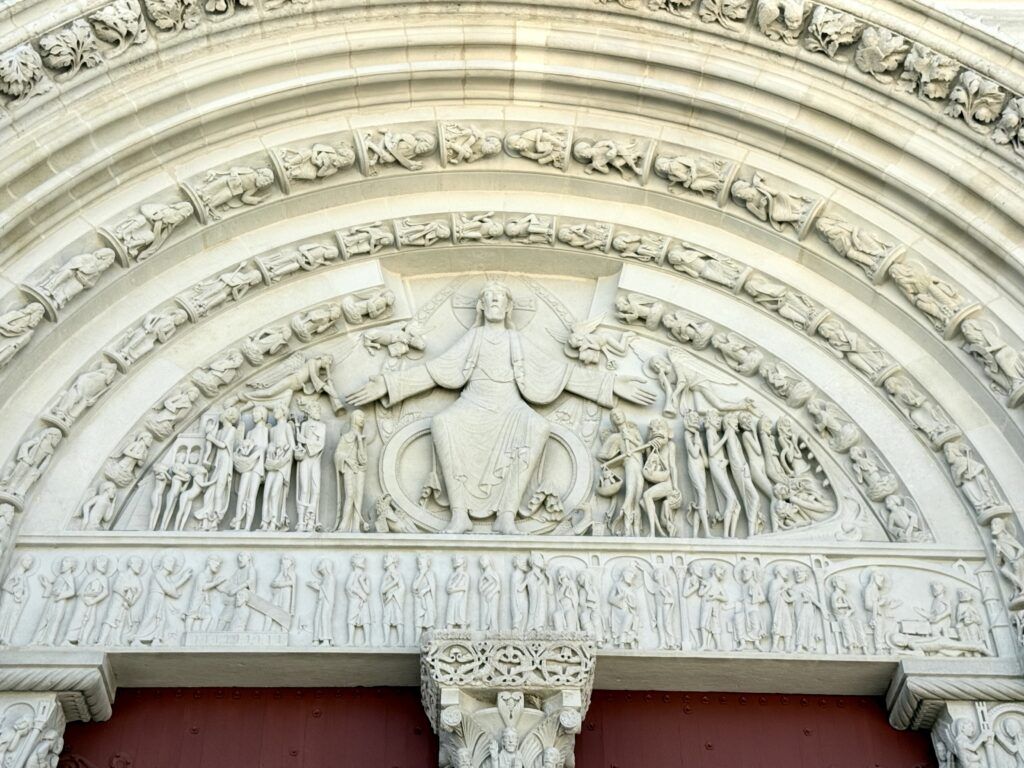 tympanum, a medieval bas-relief sculpture