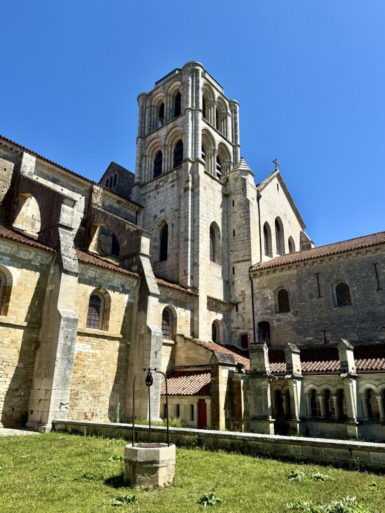 exterior of Vézelay Abbey with a view of the tower