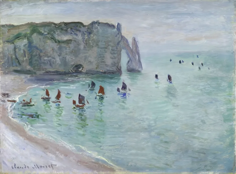 Monet, Boats on the Beach at Étretat, 1885