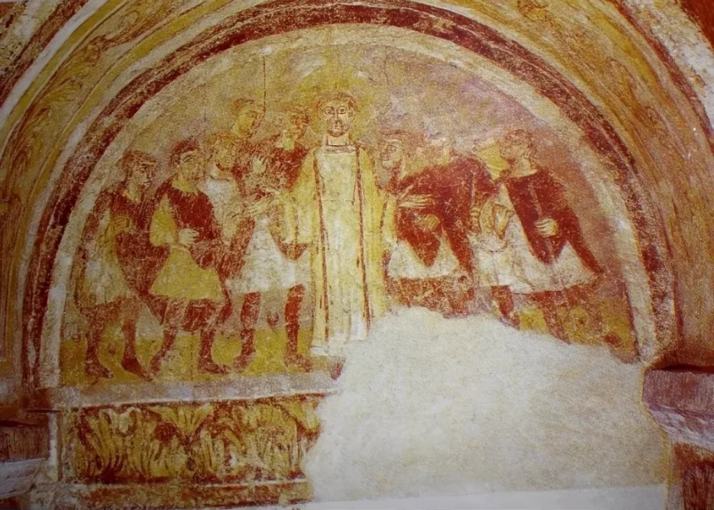 frescos in the crypt of