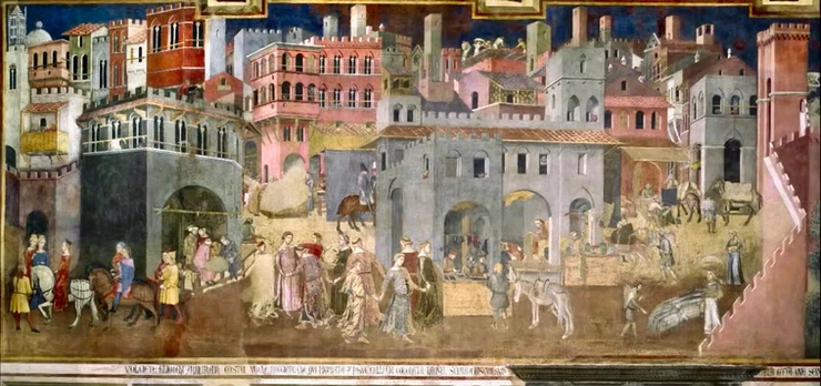 frescos showing the result of good government and a prospering city