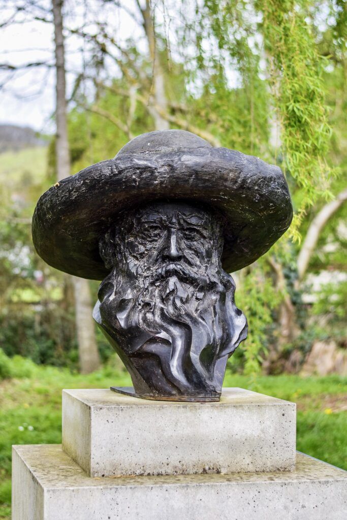 bronze bust of Claude Monet at Giverny