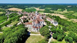 aerial view of Vezelay Abbey