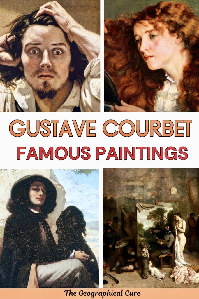 pin graphic showing famous paintings by Gustave Courbet
