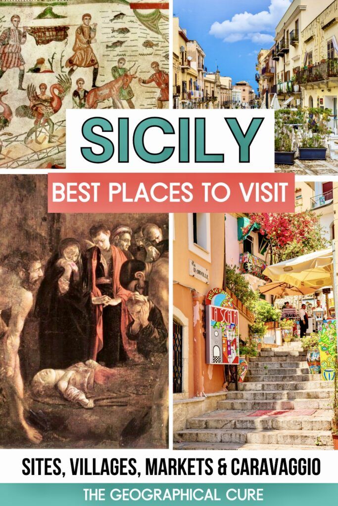 pin graphic showing the best places to visit in Sicily