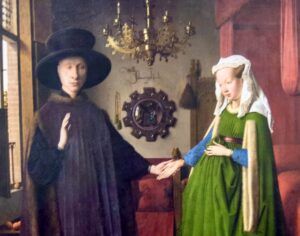 detail of the Arnolfini Portrait