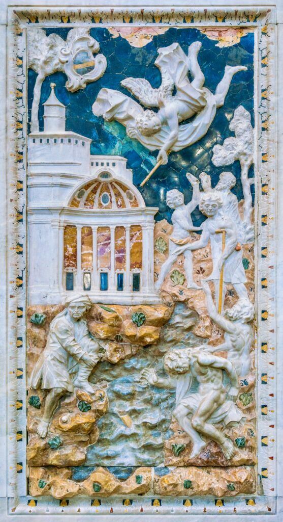 Baroque bas relieft in the Church of Santa Caterina