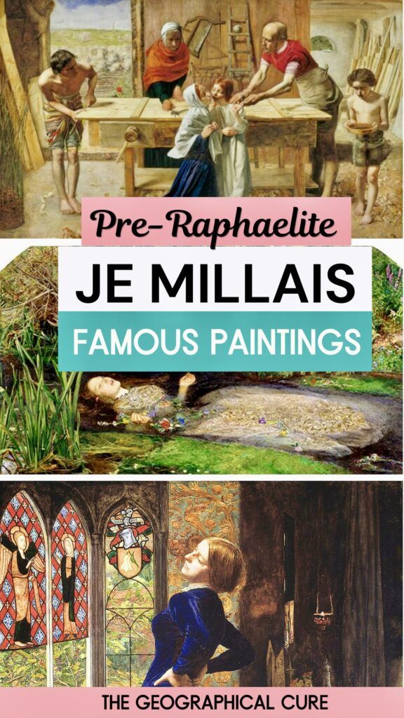 pin graphic for famous Millais paintings