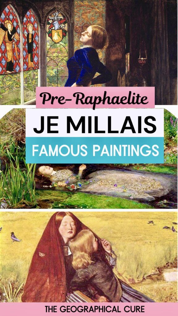 pin graphic for famous Millais paintings