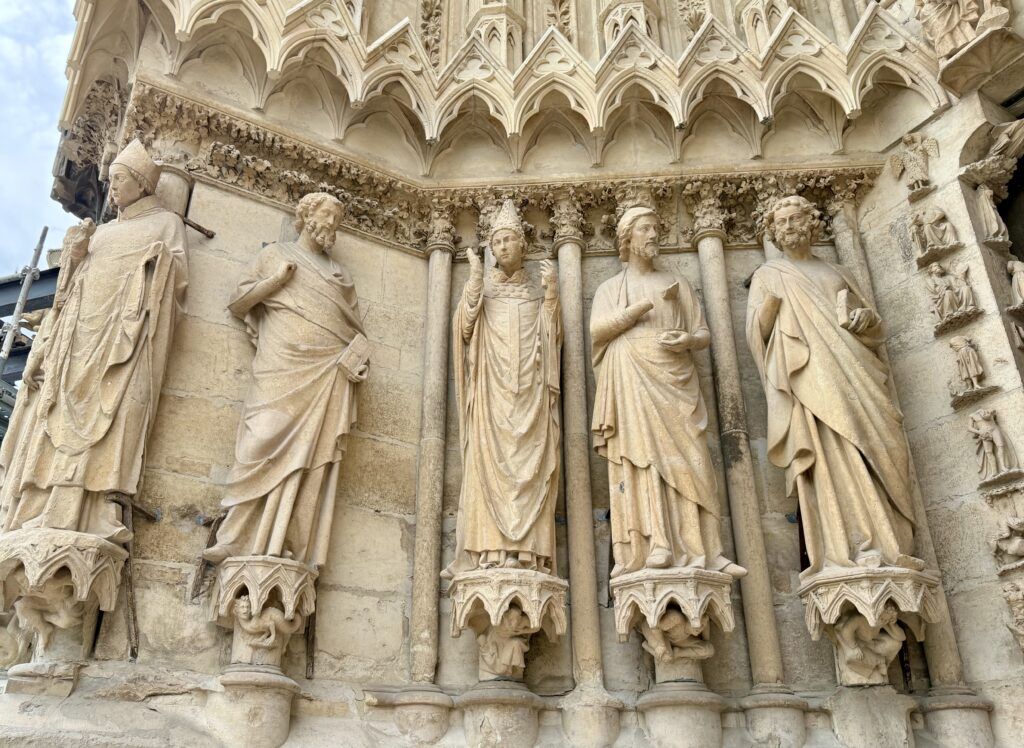statues of saints on the western portal