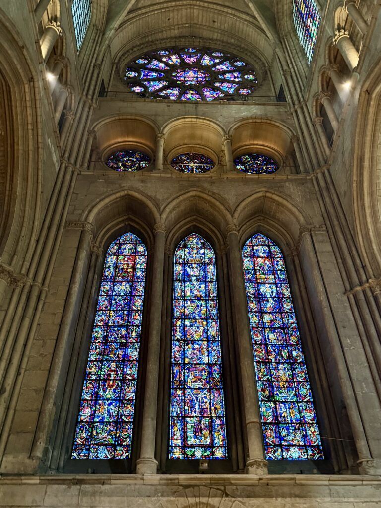 stained glass in the north transept