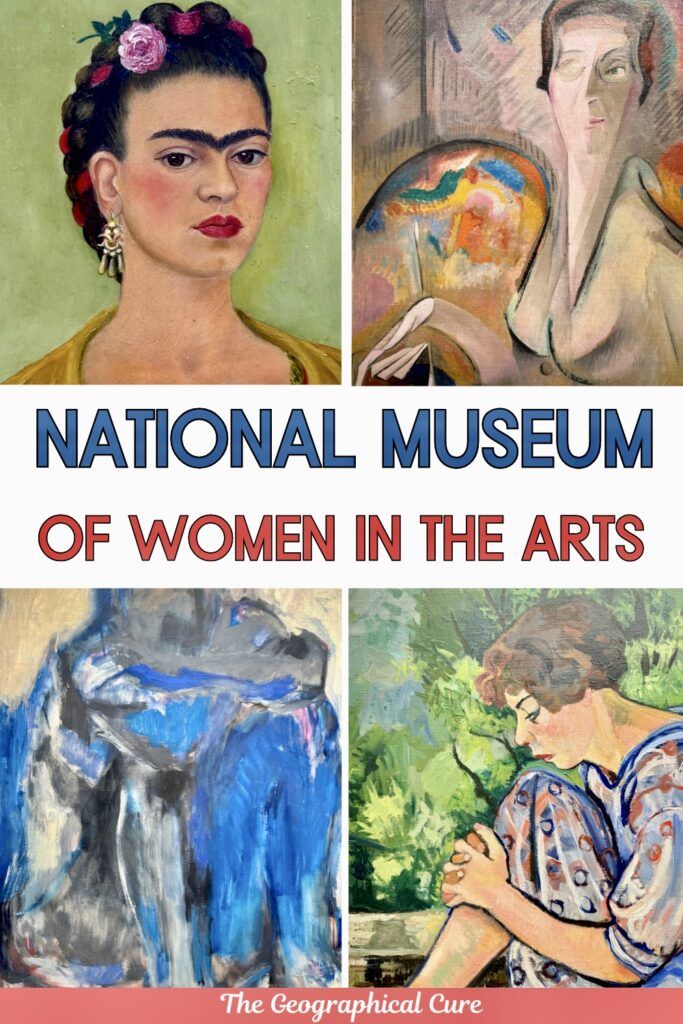 pin graphic showing famous paintings at the National Museum of Women in the Arts