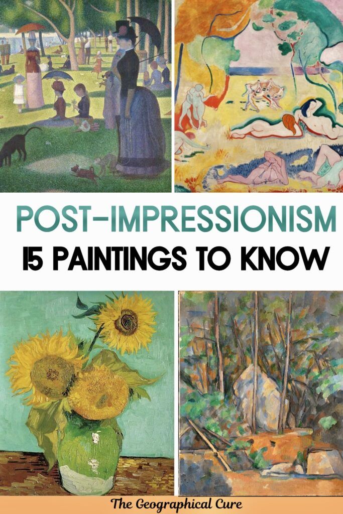 pin graphic showing famous Post-Impressionist paintings