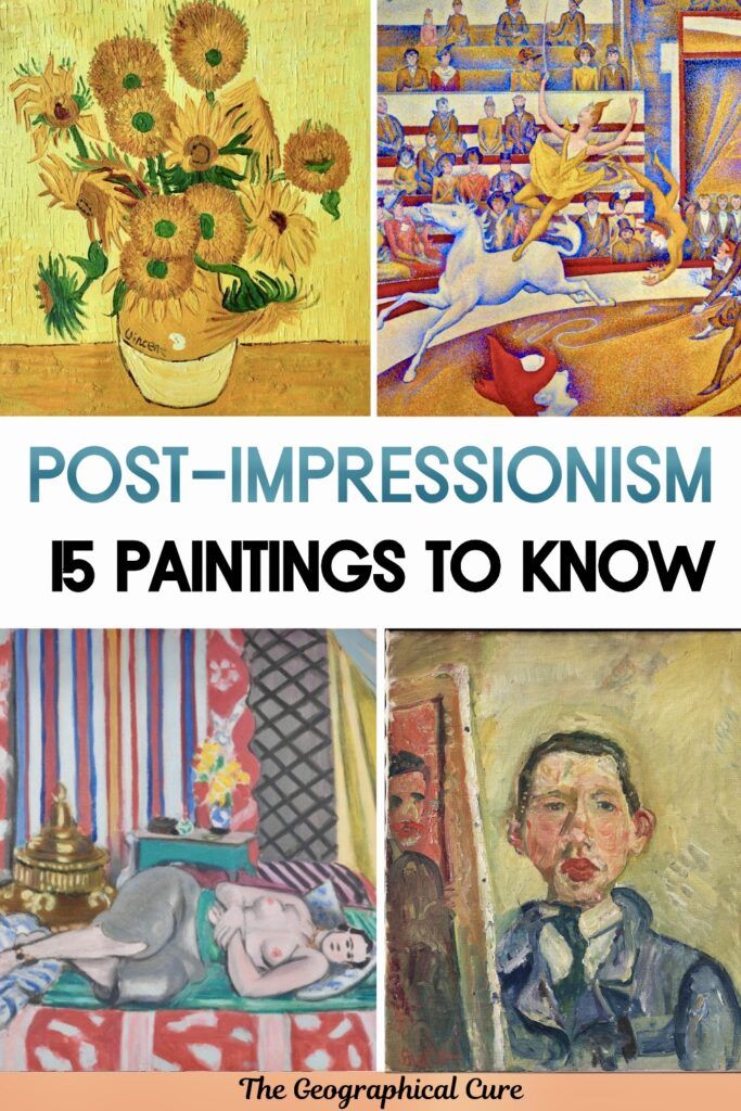 pin graphic showing famous Post-Impressionist paintings