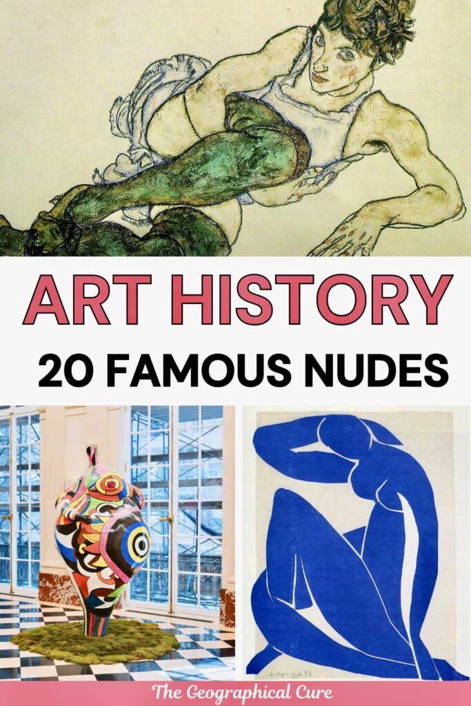 pin graphic showing famous nudes in art history