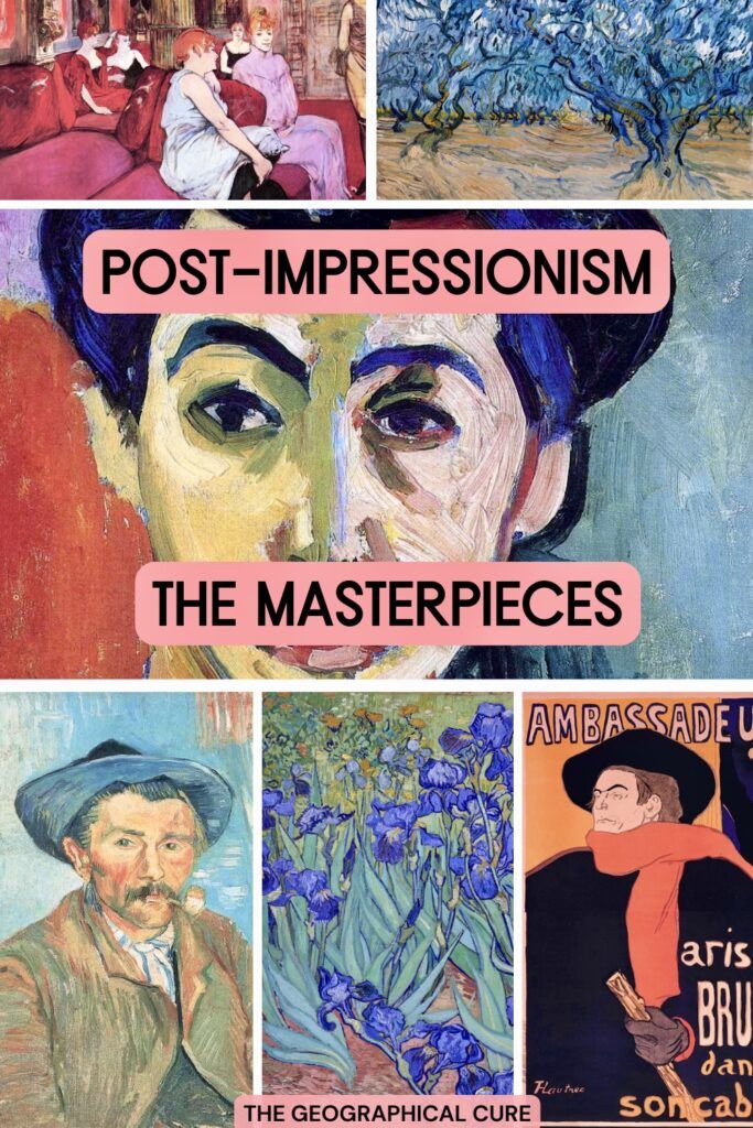 pin graphic showing famous Post-Impressionist paintings