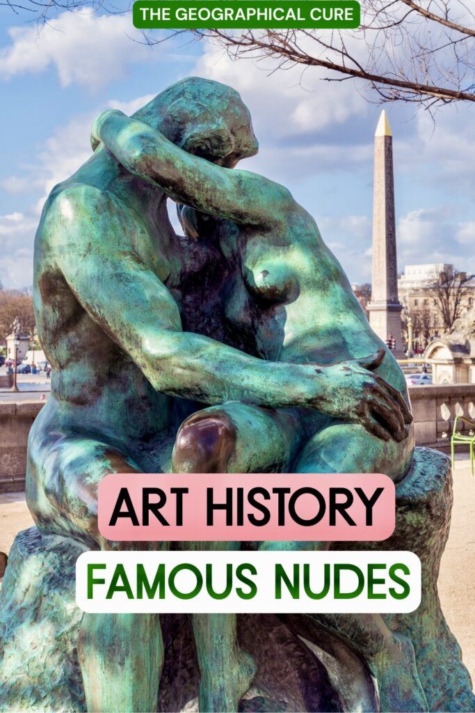 pin graphic showing famous nudes in art history