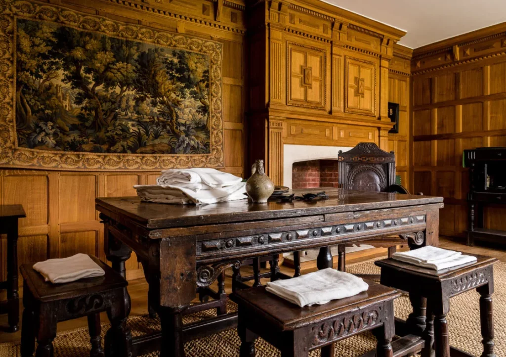 library and dining room