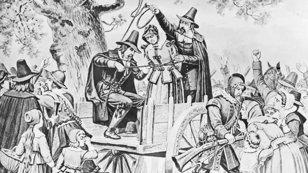 Execution of Bridget Bishop at Salem, 1692 by Joseph Boggs Beale, c. 1885, 