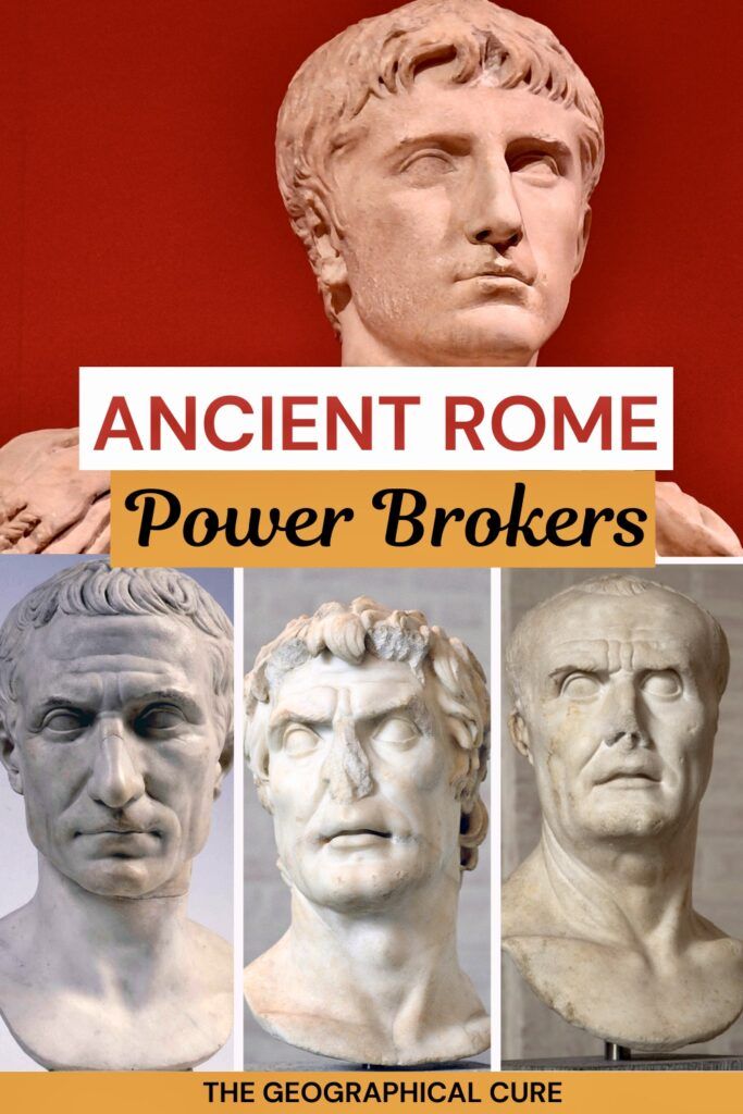 pin graphic for guide to the men who shaped Rome
