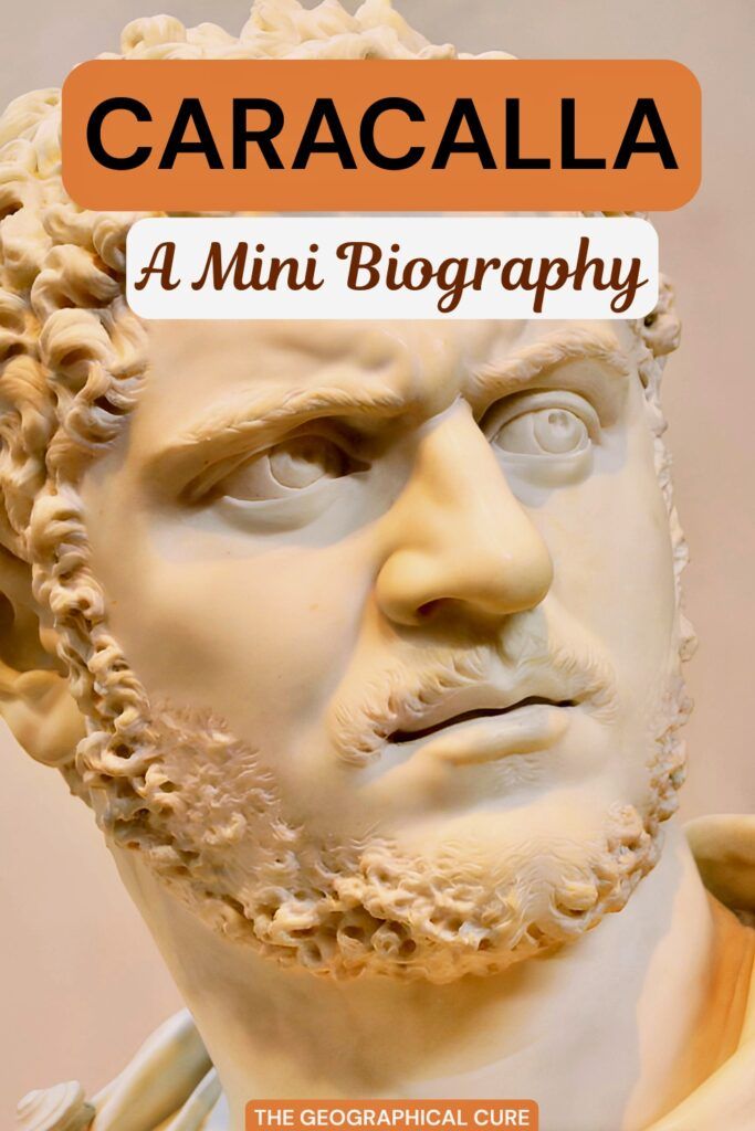 pin graphic for mini biography of Caracalla
